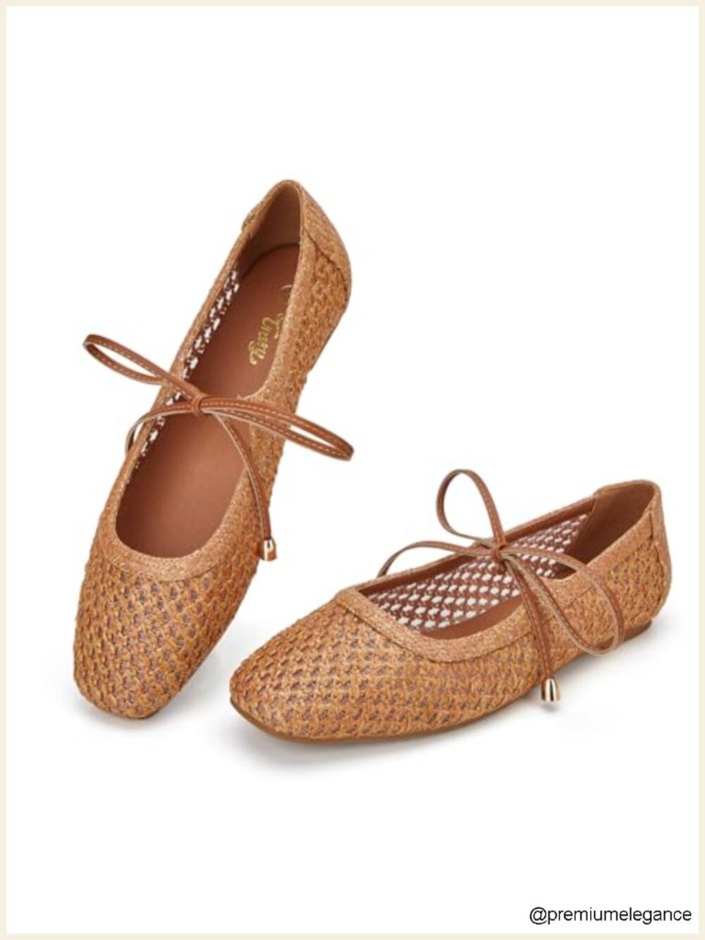 Women's Woven Mary Jane Flats - Memory Foam Comfort Shoes, Adjustable Buckle